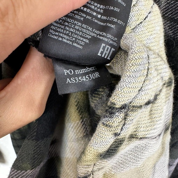 All Saints Lily Check Shacket Shirt Dress Flannel Size 8 Tie Dye Black - Picture 6 of 8